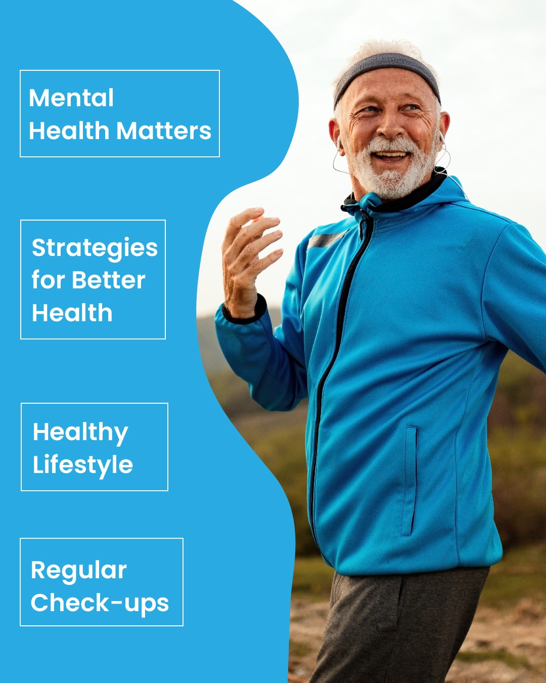 Image representing the importance of mental health, strategies for better health, healthy lifestyle, and regular check-ups during Men's Health Month.