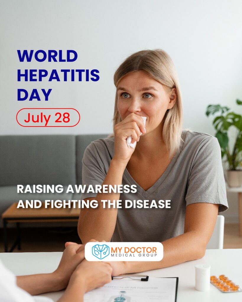 Woman consulting with doctor on World Hepatitis Day